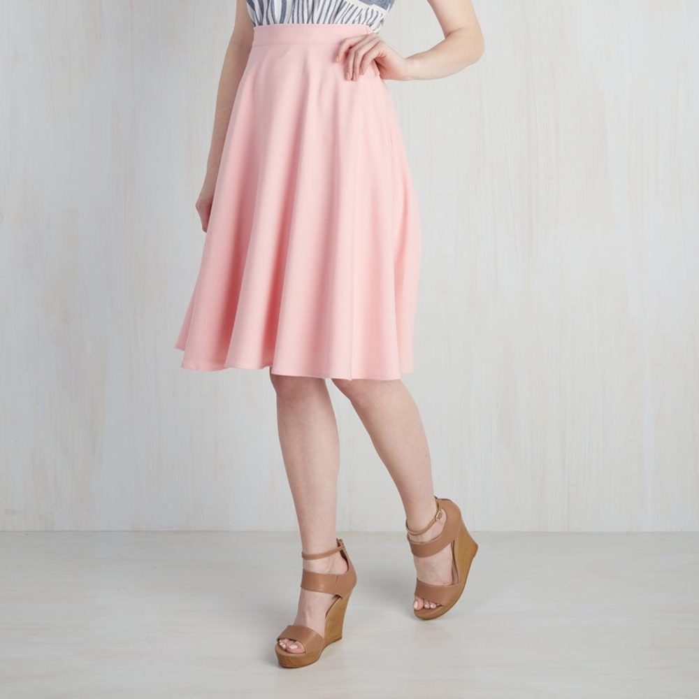 Carnation Pink Swing Skirt
